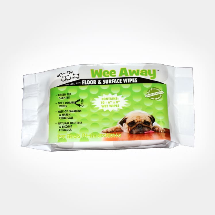 10 6" x 8" floor & surface wipes for dog & cat accidents