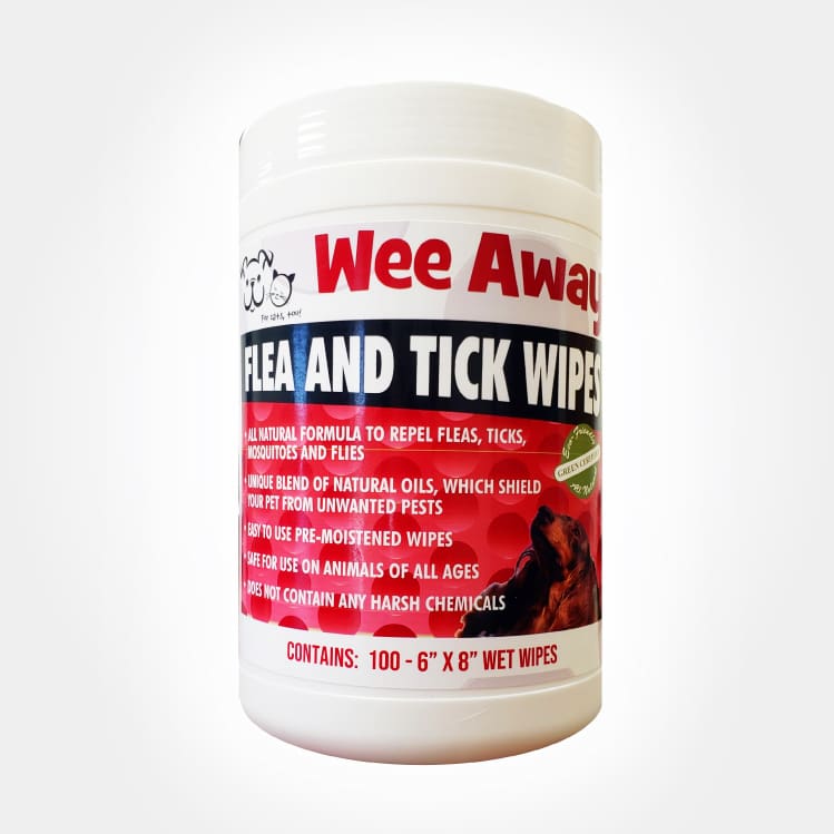 100 Flea and tick wipes by Wee Away.