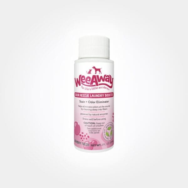 Sample bottle of Wee Away Odor Rescue Laundry Booster.